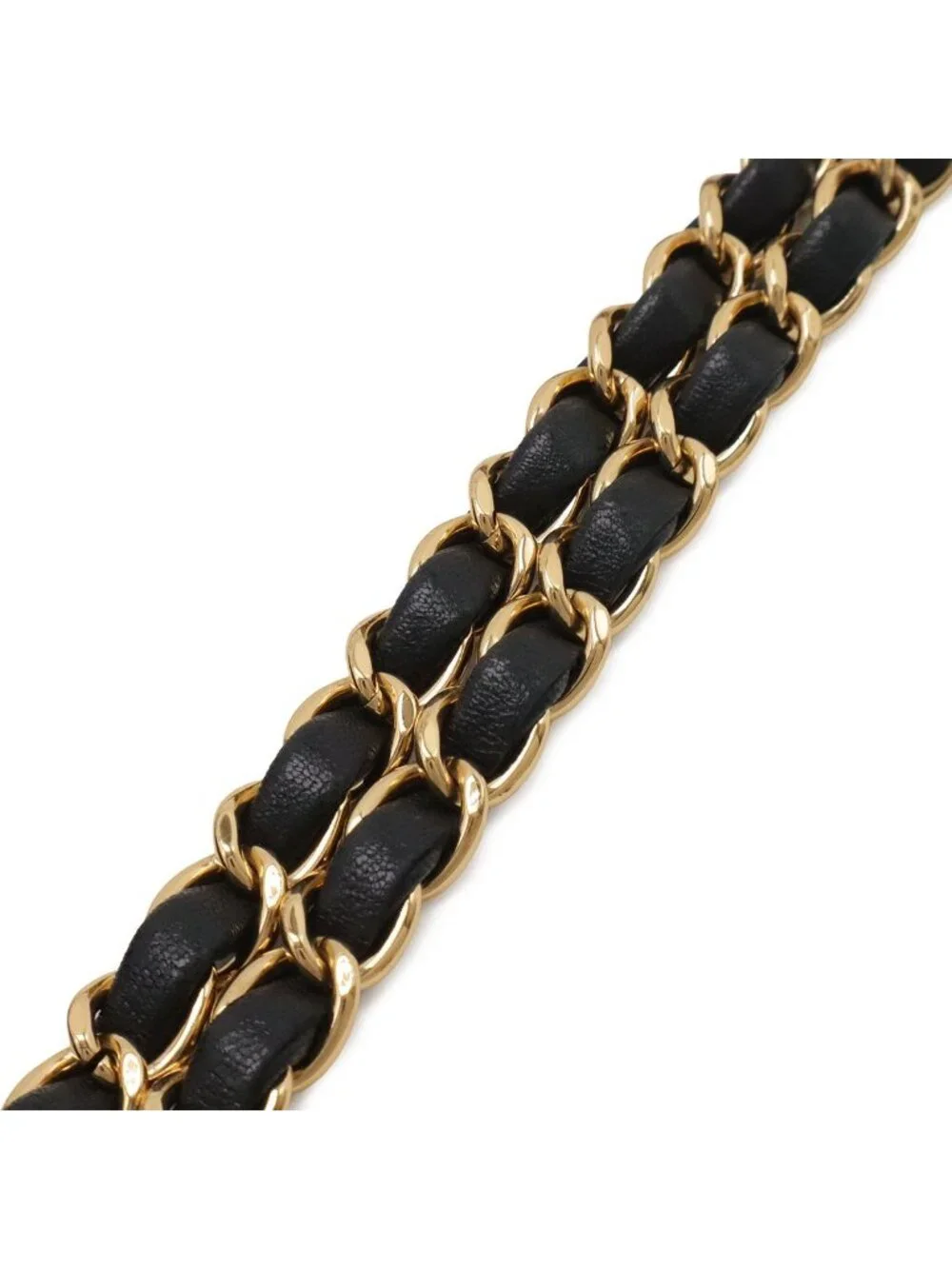 Chanel Quilted 25 CC Logo Chain Shoulder Bag Lambskin Black Gold